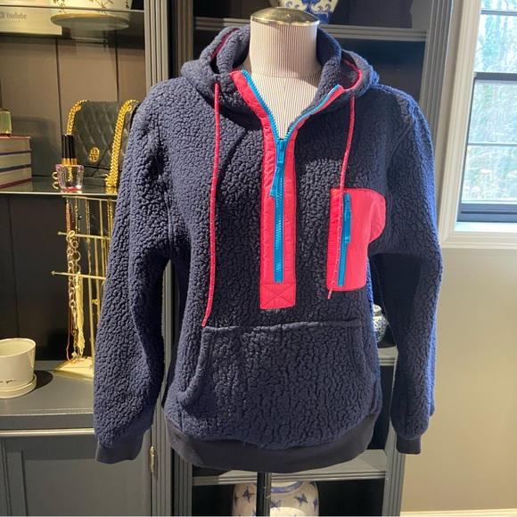 J. Crew Tops - WINTER CLEARANCE J. Crew Vintage Fleece Navy & Pink Hoodie